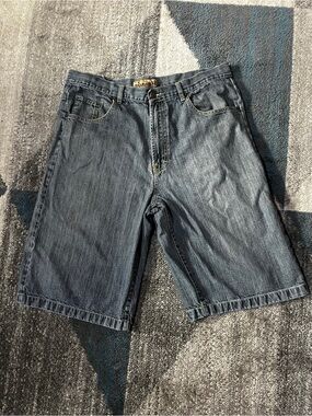 Soulland Faded Blue Denim Cargo-Style Jean Shorts